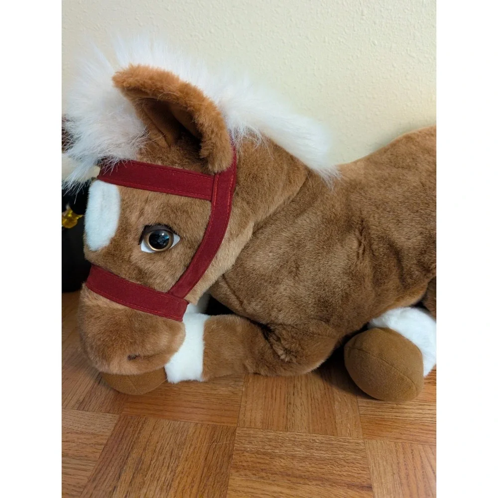 Huggapuffs Horse Vintage Plush Ginger Western Farm Equestrian Stuffed Animal‎